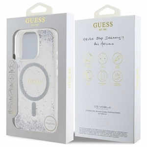 GUESS ümbris jaoks IPHONE 16 Pro compatible with MagSafe GUHMP16LRGRGES (Resin Gradient Glitter) hõbedane
