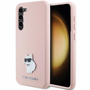 Karl Lagerfeld Silicone Choupette Metal Pin чехол для Samsung Galaxy S23+ - розовый