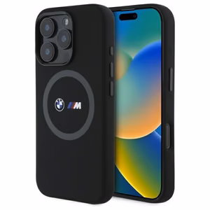 BMW M Silicone Printed Ring MagSafe Ümbris jaoks iPhone 16 Pro Max - must