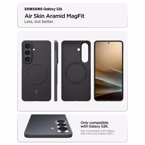 Spigen AirSkin Aramid Mag MagSafe ümbris Samsung Galaxy S26 - must
