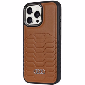 Audi чехол из синтетической кожи с MagSafe для iPhone 15 Pro Max - коричневый