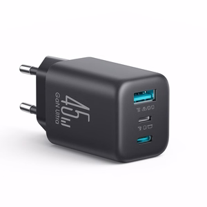 Joyroom JR-TO1 GaN 45W USB-C Lightning USB-A seinalaadija must
