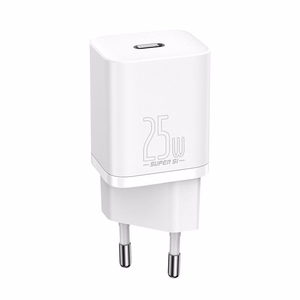 Laadija Baseus Super Si 25W USB-C + USB-C to USB-C kaabel 1.0m valge TZCCSUP-L02