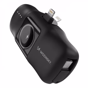 Akupank Wozinsky WF16-YLS must (juhtmevaba laadimine 15W) + integreeritud Type-C ühendus