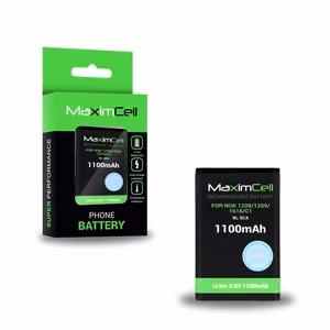 Maximcell aku Nokia 1208/1209/1616/C1 BL-5CA jaoks 1100mAh Li-ion