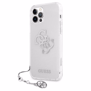 Guess GUHCP12LKS4GSI iPhone 12 Pro Max 6.7" läbipaistev kõvakaaneline 4G Silver Charms kollektsioon
