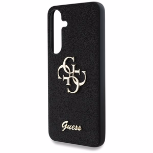 Guess Fixed Glitter Big 4G Metal Logo ümbris jaoks Samsung Galaxy S25 must