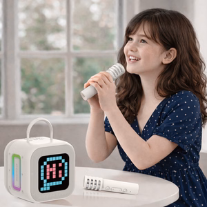Blavec портативная Bluetooth колонка WS-09 Karaoke Fun - 10W с 2 микрофонами и дисплеем (WS09-2MBE) бежевый
