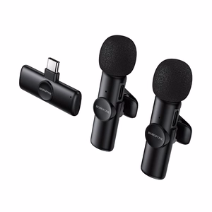 Borofone Lavalier juhtmevaba mikrofon BFK16A Winner Type C must - 2 tk