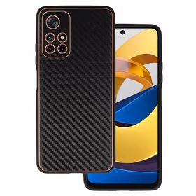 TEL PROTECT Leather Carbon Ümbris jaoks Xiaomi Redmi Note 11 5G/Note 11S 5G/Poco M4 Pro 5G Must
