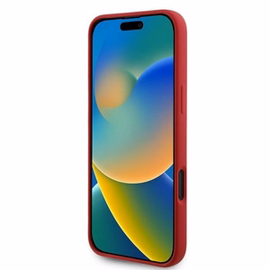 Karl Lagerfeld Silicone Karl&Choupette Heads Ring MagSafe Ümbris jaoks iPhone 16 Plus - Punane