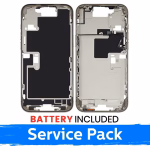 Apple iPhone 16 Pro Max keskkere korpus + aku / Valge titaan / (Hoolduspackett)