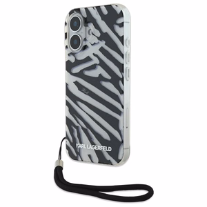 Karl Lagerfeld IML Zebra Pattern & Cord iPhone 16 Ümbris - must