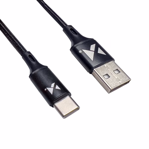 Кабель USB Wozinsky "WUC-C2B" чёрный Type-C 200 см