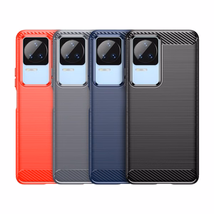 Carbon Case for Xiaomi Poco F4 5G paindlik silikoonist süsinikkate must
