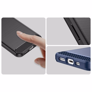 Carbon Case iPhone 14 Plus paindlik geeliga tagakate must