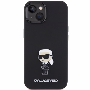 Karl Lagerfeld Silicone Ikonik Metal Pin ümbris iPhone 15 Plus / 14 Plus - must
