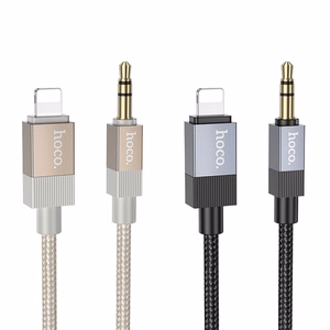 AUX kaabel Jack 3,5 mm (isane) - Lightning (isane) Hoco 1 m UPA32A must