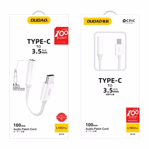 Dudao audio adapter headphone adapter from USB Type C to mini jack 3.5 mm valge (L16CPro valge)
