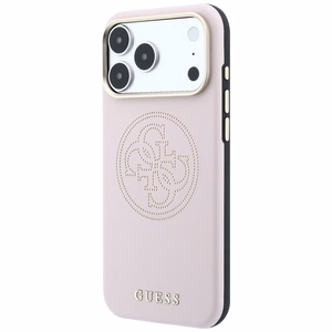 Guess Perforated 4G Gold Logo MagSafe ümbris mudelile iPhone 17 Pro / 18 Pro – värv: roosa