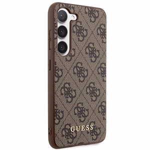 Guess GUHCS23SG4GFBR S23 S911 brown/brown hard ümbris 4G Metal kuldne Logo