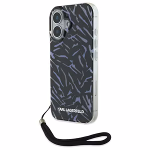 Karl Lagerfeld Zebra With Cord iPhone 16 Ümbris - lilla