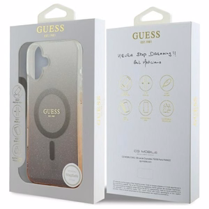 Guess IML Glitter Gradient MagSafe iPhone 16 Ümbris - Brown
