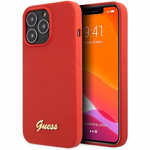 Guess GUHCP13XLSLMGRE iPhone 13 Pro Max 6.7" красный/бордовый хардкейс Silicone Vintage Gold Logo