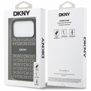 DKNY Repeat Texture Pattern with Tonal Stripe iPhone 17 Pro Ümbris - must