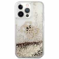 Guess 4G Big Liquid Glitter ümbris jaoks iPhone 13 Pro Max 6.7" - kuldne