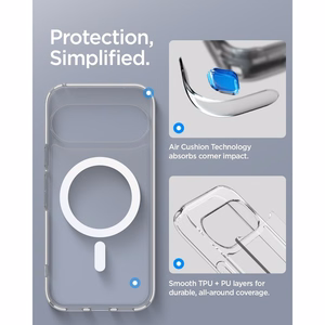 Spigen Ultra Hybrid Mag MagSafe ümbris Google Pixel 11-le, läbipaistev / valge