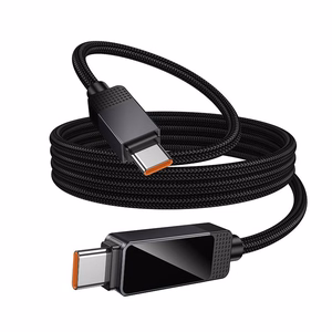 Hoco U154 USB-C–USB-C-kaabel punktmaatriks-LCD-ekraaniga, 3 A, 60 W, 1 m, must