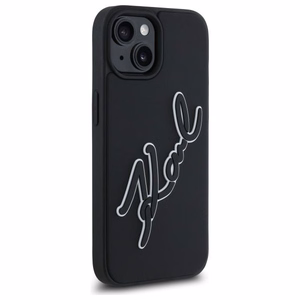 Karl Lagerfeld 3D Rubber Signature iPhone 15 Ümbris - must