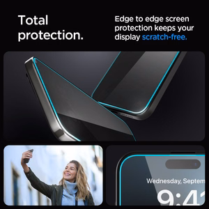 Spigen Glas.tR EzFit Privacy закалённое стекло для iPhone 15/16 с адаптером (2 шт.)
