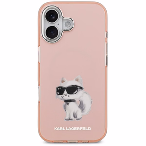 Karl Lagerfeld IML Aquarelle Choupette & Logo MagSafe iPhone 17 Ümbris - Roosa