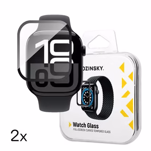 Wozinsky Full Glue Karastatud klaas with must Frame jaoks Apple Watch 42mm (2 pcs.)