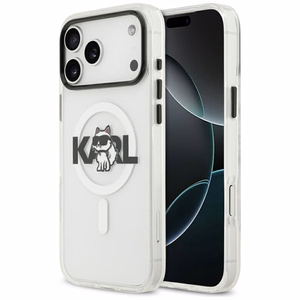 KARL LAGERFELD ümbris jaoks IPHONE 17 Pro compatible with MagSafe KLHMP17LHGCHGKBT (IML Choupette Sketch Logo) läbipaistev