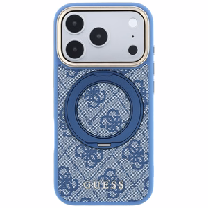 Guess 4G Classic Logo ümbris seadmele iPhone 18 Pro Max / 17 Pro Max, 360° rõngastoega, MagSafe-ühilduv – sinine