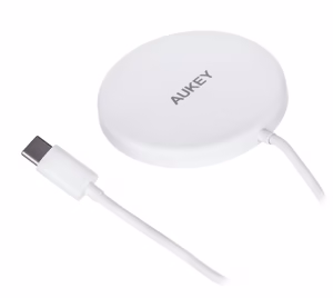 AUKEY Aircore Magnetic LC-A1 juhtmevaba magnetiline Qi laadija USB-C 15W valge