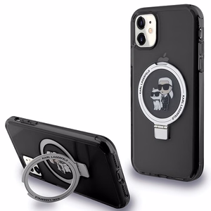 Karl Lagerfeld Ring Stand Karl&Choupette MagSafe ümbris jaoks iPhone 11 / Xr - must