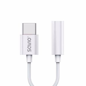 USB Type 3.1 C (M) – Jack 3.5mm (F) Audio adapter valge SAVIO AK-51