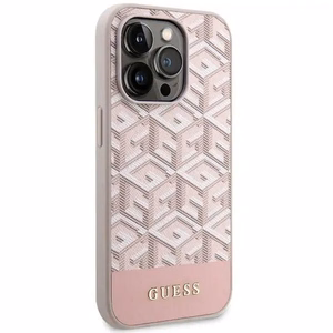 Guess GUHMP14LHGCFSEP iPhone 14 Pro 6.1" pink/pink hard case GCube Stripes MagSafe