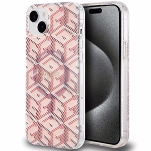 GUESS ümbris jaoks IPHONE 15 compatible with MagSafe GUHMP15SHGCUSTGP (IML GCUBE) roosa