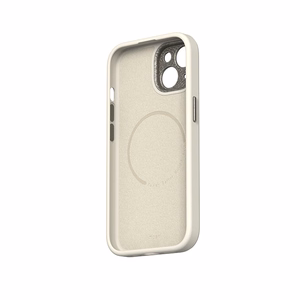 Moshi Napa MagSafe kvaliteetsest vegannahast ümbris seadmele iPhone 15, Eggnog White värvitoonis