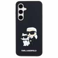 Karl Lagerfeld 3D Rubber Karl&Choupette Ümbris jaoks Samsung Galaxy S24 FE - must