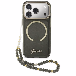 Guess IML Glitters Script Rihm MagSafe Ümbris for iPhone 17 Pro - must