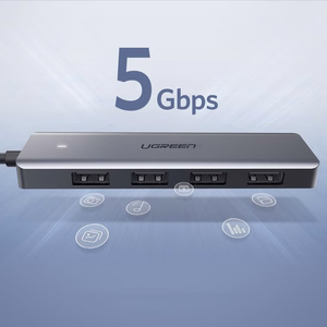 Ugreen USB Type C Jaotur - 4x USB 3.2 Gen 1 USB-C toitepordi halliga (CM219 70336)