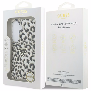 Guess ümbris IML Leopard Print Triangle MagSafe for Samsung Galaxy S26 must