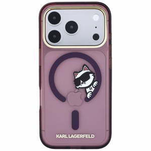 Karl Lagerfeld Peekaboo Logo ümbris seadmele iPhone 18 Pro Max / 17 Pro Max, MagSafe-ühilduv – bordoopunane
