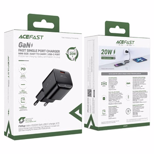 Acefast A73 Mini PD 20W GaN USB-C wall Laadija - must